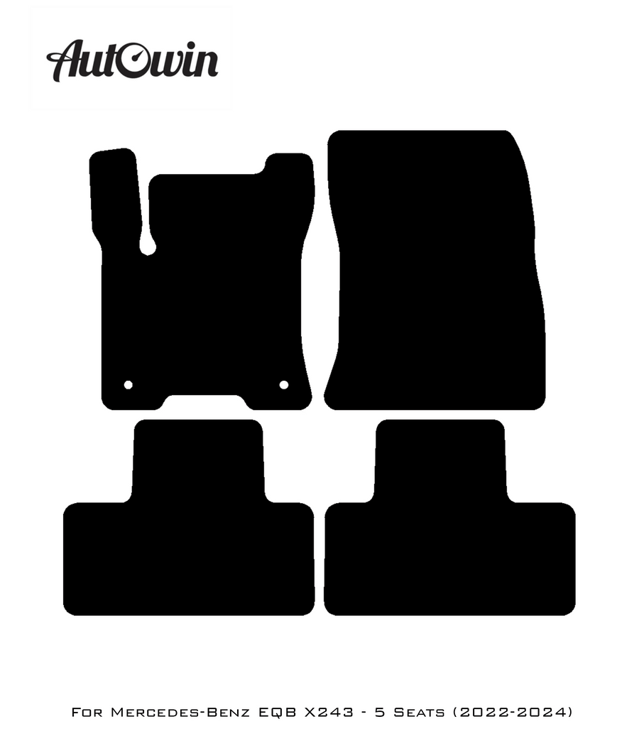 Gray Luxury Floor Mats For Mercedes Benz EQB-Class X243 (2022-2024) | ER56 Design - AutoWin