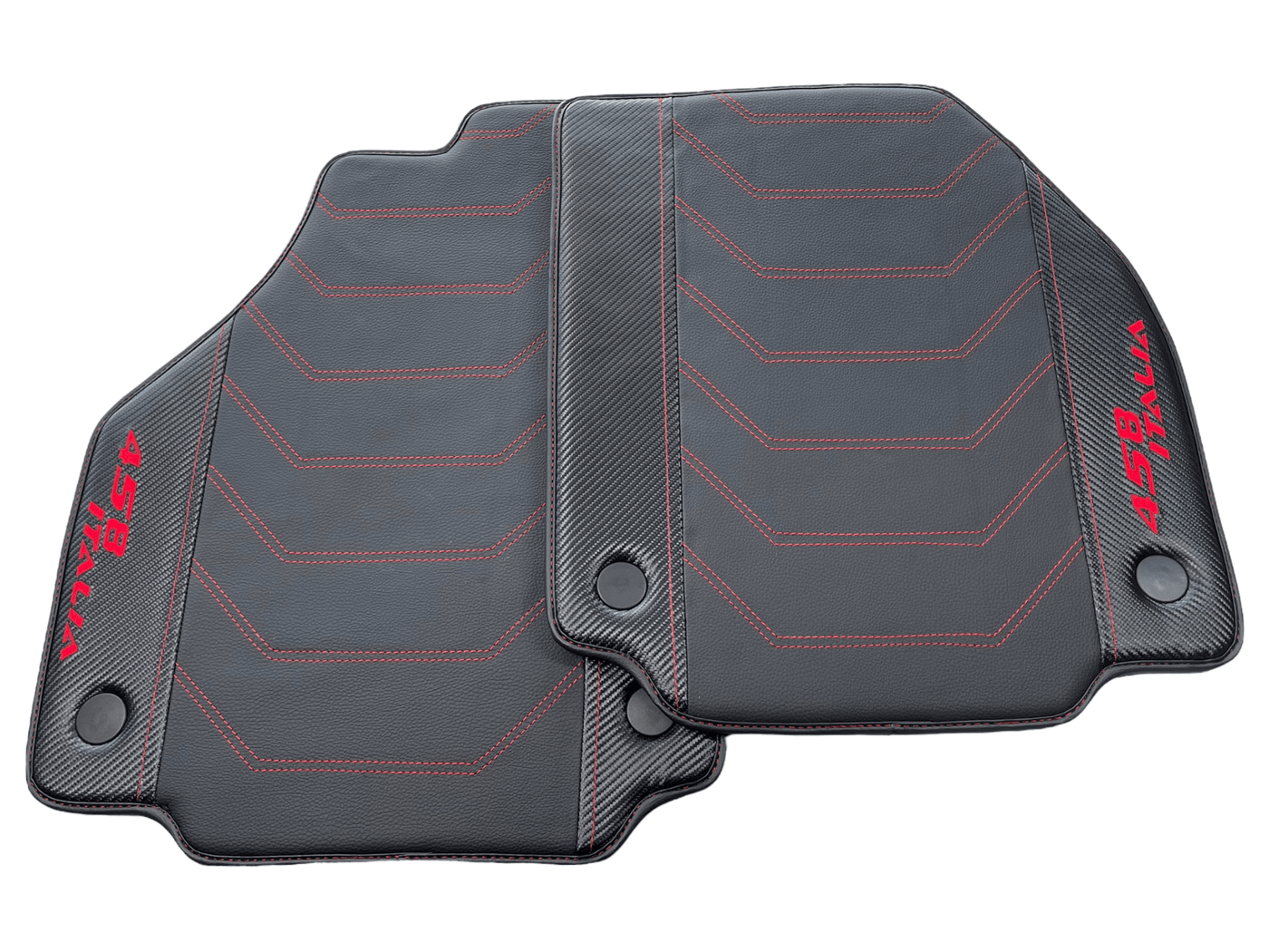 Leather Floor Mats For Ferrari 458 Italia 2009-2015 With Carbon Fiber - AutoWin