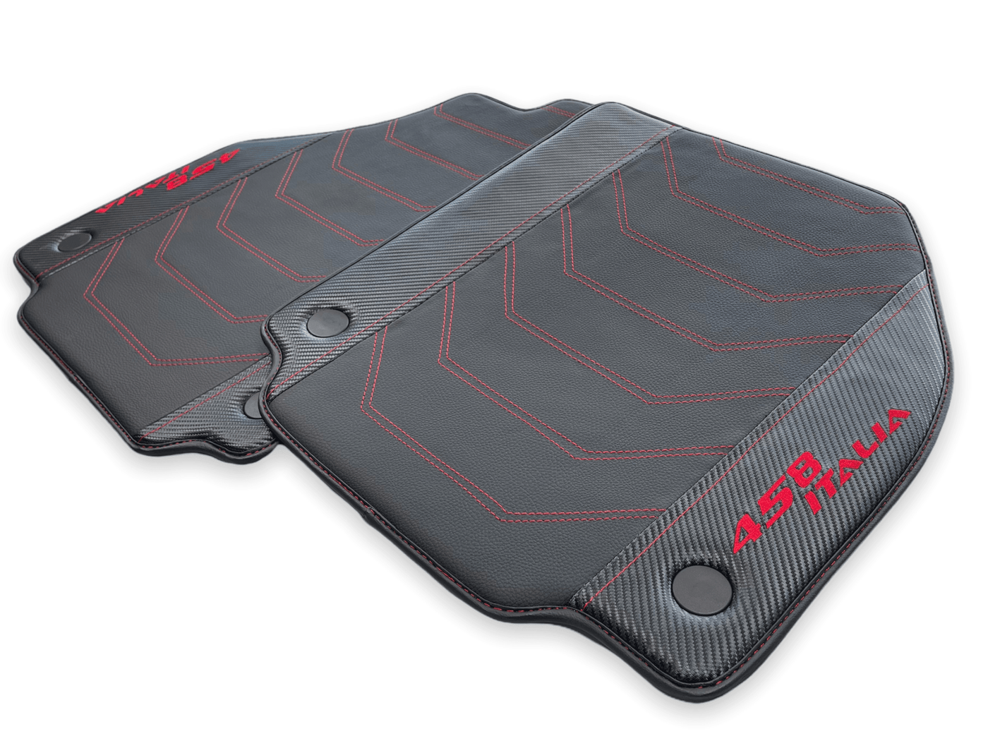 Leather Floor Mats For Ferrari 458 Italia 2009-2015 With Carbon Fiber - AutoWin
