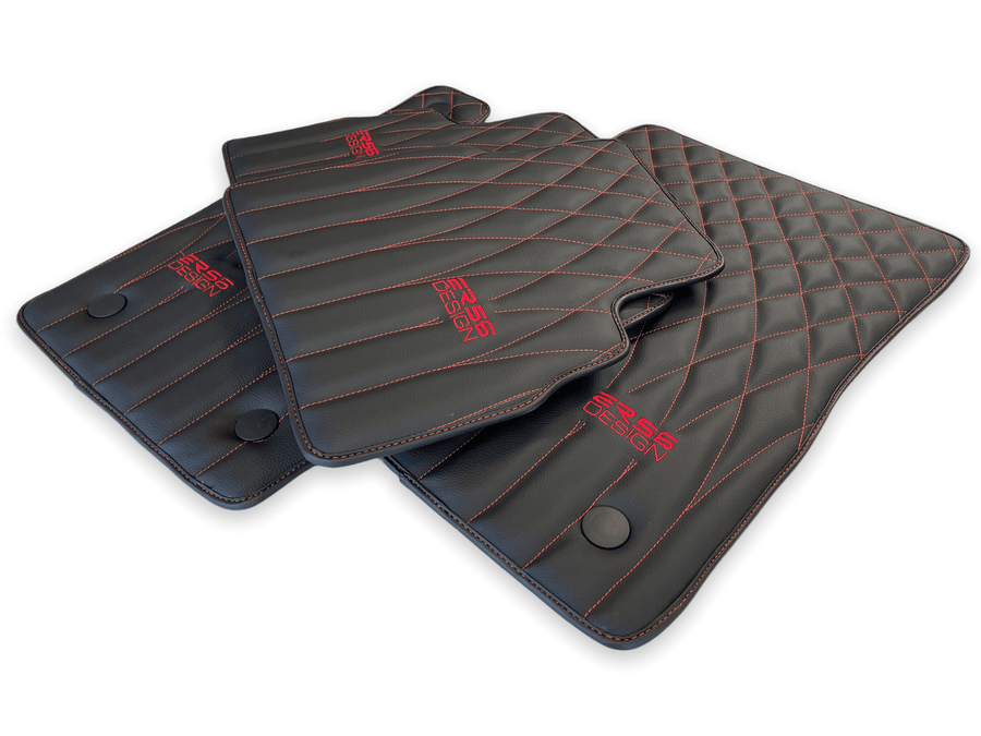 Leather Floor Mats For Mercedes-Benz G Class 1990–2018 W463 ER56 Design - AutoWin