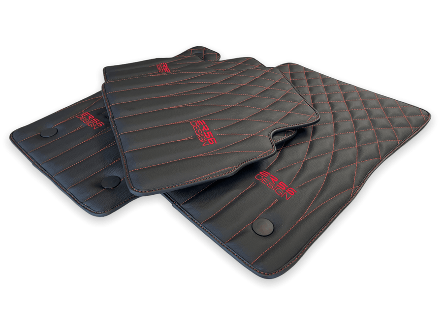 Leather Floor Mats For Mercedes-Benz G Class 2019-2022 W463 ER56 Design - AutoWin