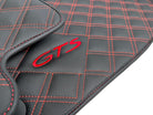 Leather Floor Mats for Porsche Cayenne GTS 2018-2023 Red Sewing - AutoWin