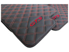 Leather Floor Mats for Porsche Cayenne GTS 2018-2023 Red Sewing - AutoWin