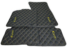 Leather Floor Mats for Porsche Panamera 2017-2023 971 Yellow Sewing - AutoWin