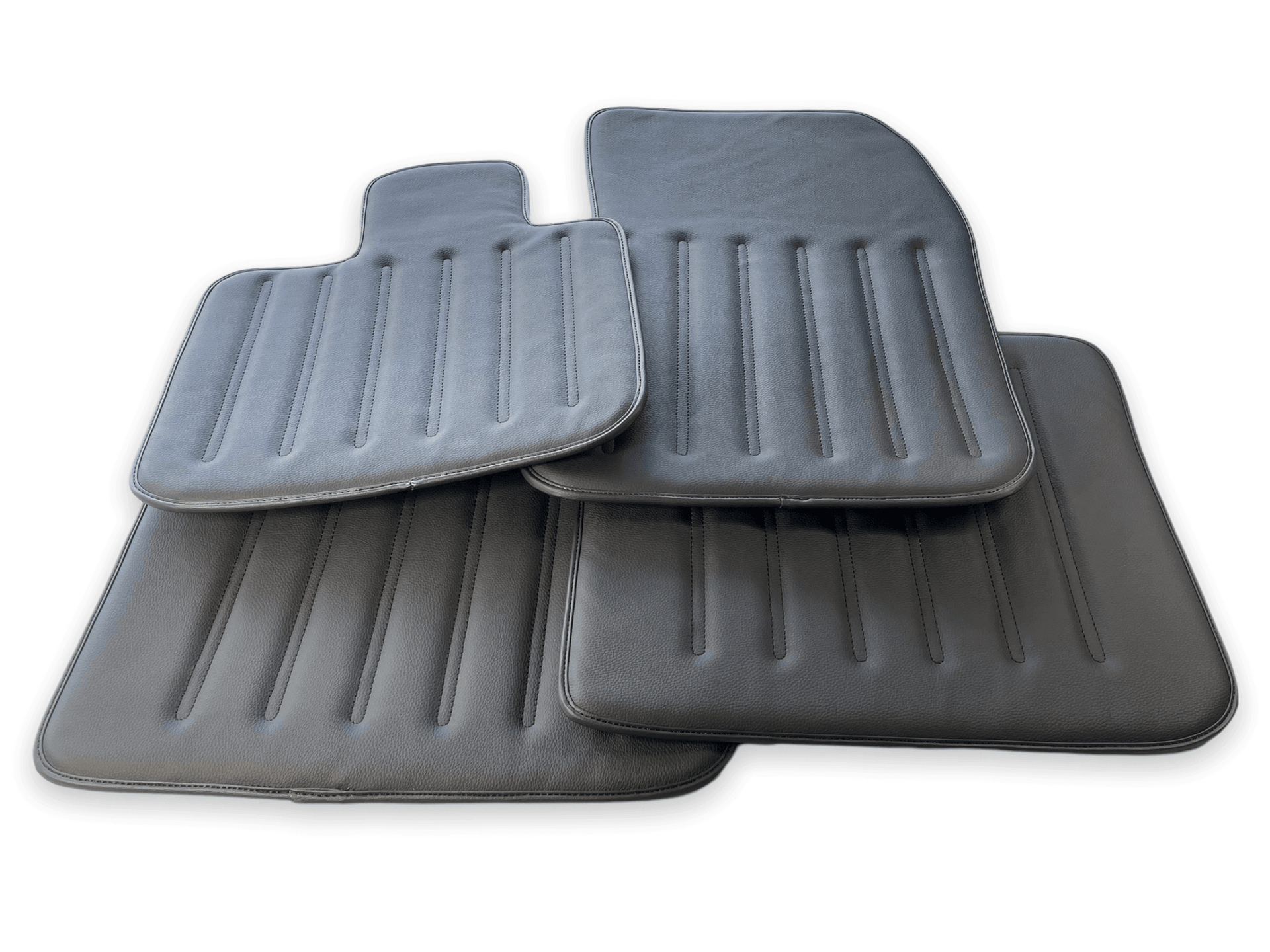 Leather Floor Mats For Rolls Royce Black Badge Dawn Rr6 2016-2023 Black - AutoWin