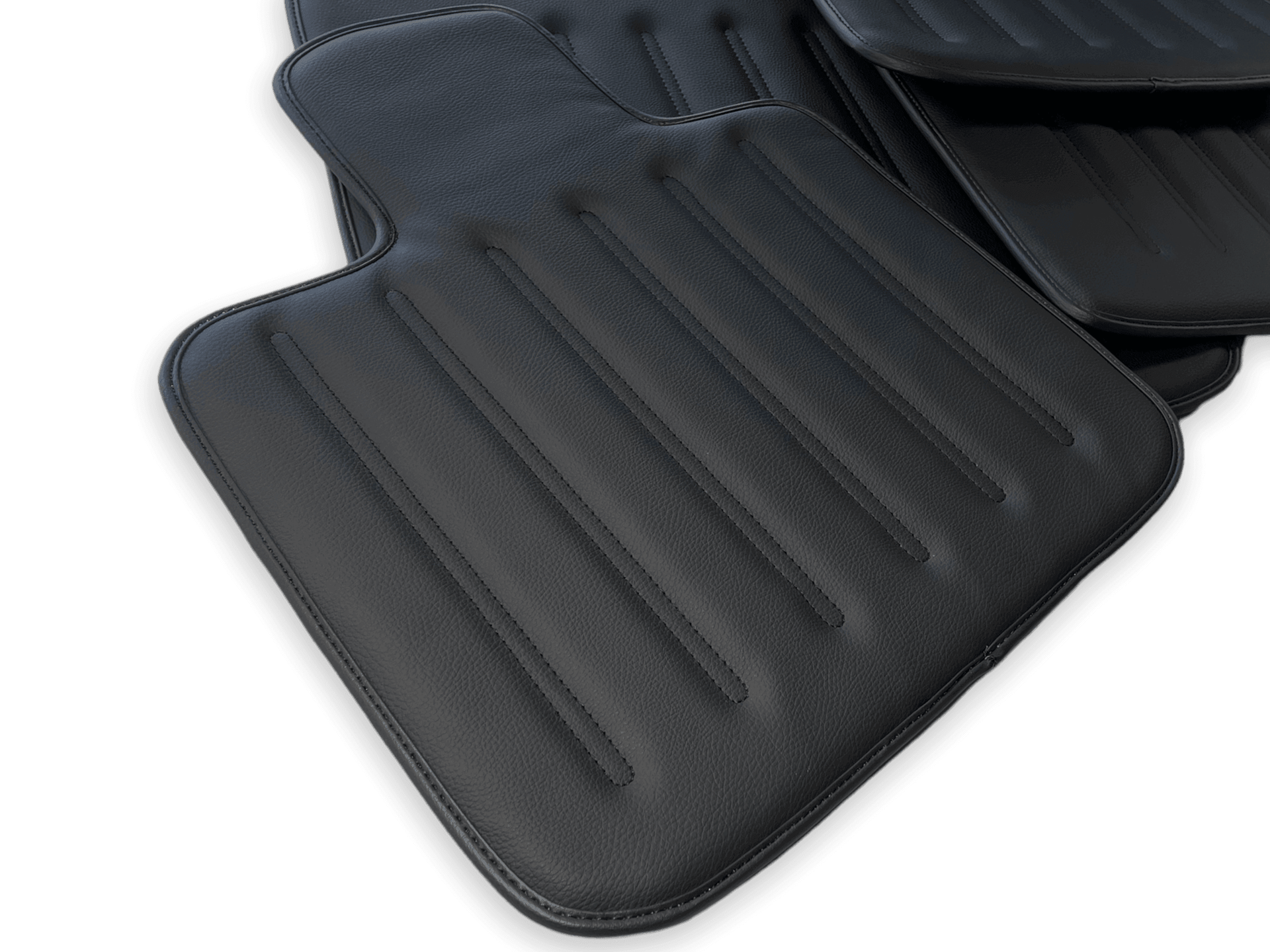Leather Floor Mats For Rolls Royce Black Badge Dawn Rr6 2016-2023 Black - AutoWin
