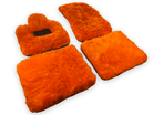 Orange Sheepskin Floor Mats For Rolls Royce Dawn Rr6 2016-2023 Er56 Design Brand - AutoWin