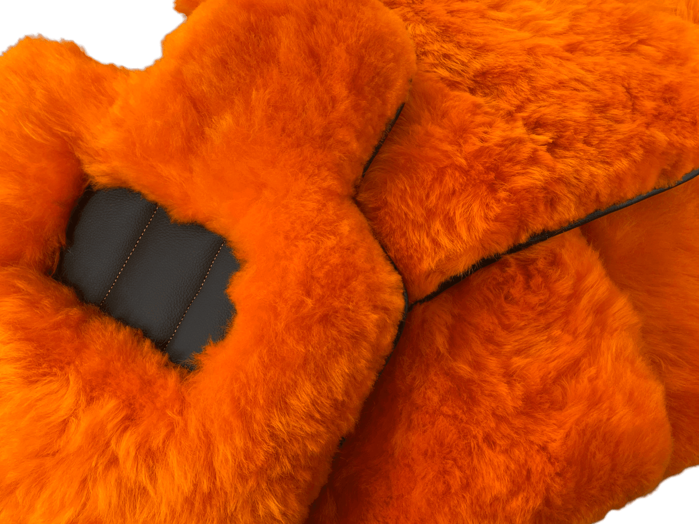 Orange Sheepskin Floor Mats For Rolls Royce Dawn Rr6 2016-2023 Er56 Design Brand - AutoWin