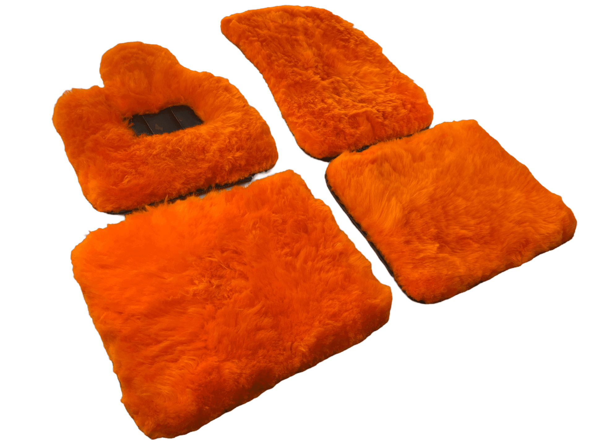 Orange Sheepskin Floor Mats For Rolls Royce Ghost Series II (2021-2024) ER56 Design Brand - AutoWin