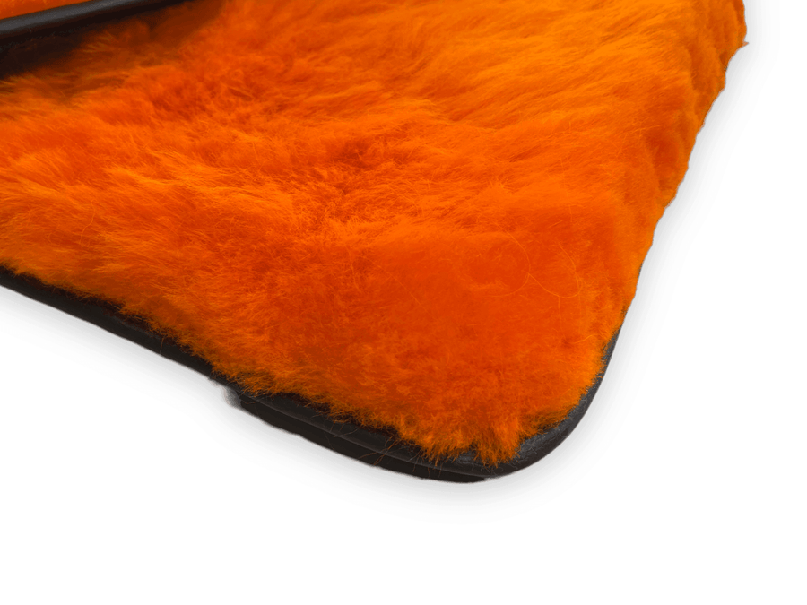 Orange Sheepskin Floor Mats For Rolls Royce Phantom VIII (2017-2024) ER56 Design Brand - AutoWin