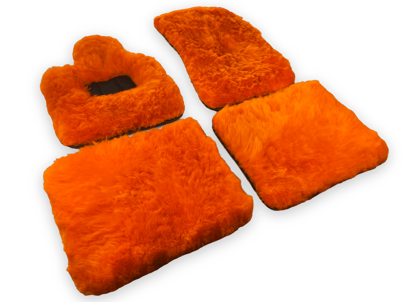 Orange Sheepskin Floor Mats For Rolls Royce Phantom Drophead Coupe 2007–2016 Er56 Design Brand - AutoWin