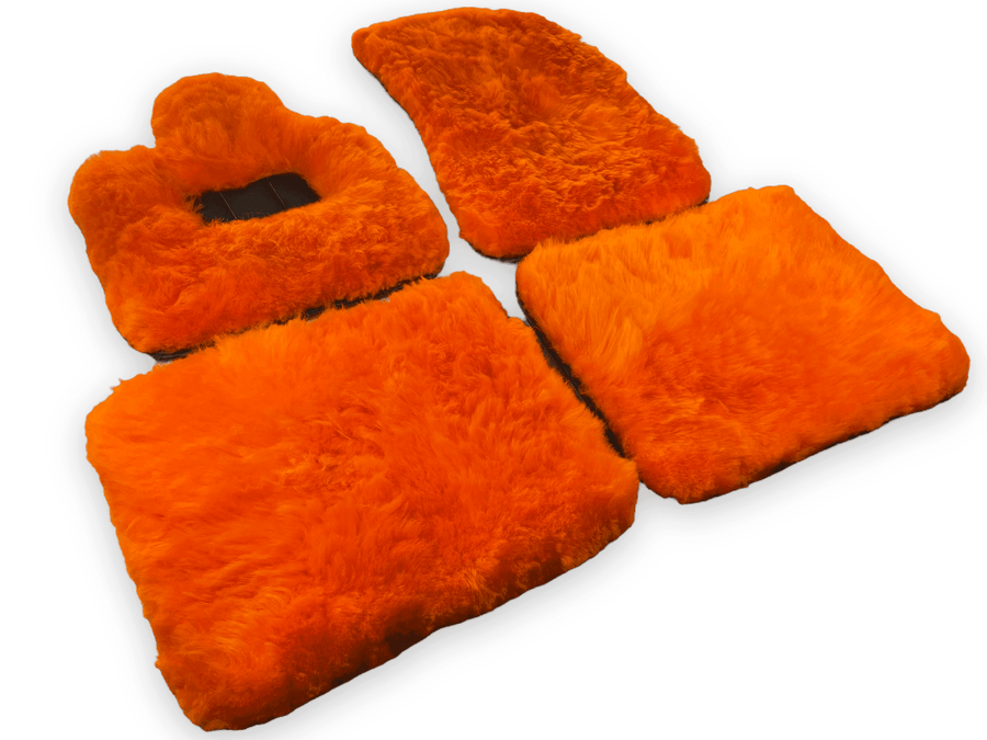 Orange Sheepskin Floor Mats For Rolls Royce Phantom Drophead Coupe 2007–2016 Er56 Design Brand - AutoWin