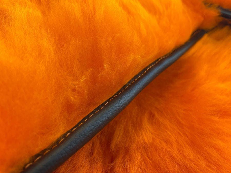 Orange Sheepskin Floor Mats For Rolls Royce Phantom Drophead Coupe 2007–2016 Er56 Design Brand - AutoWin