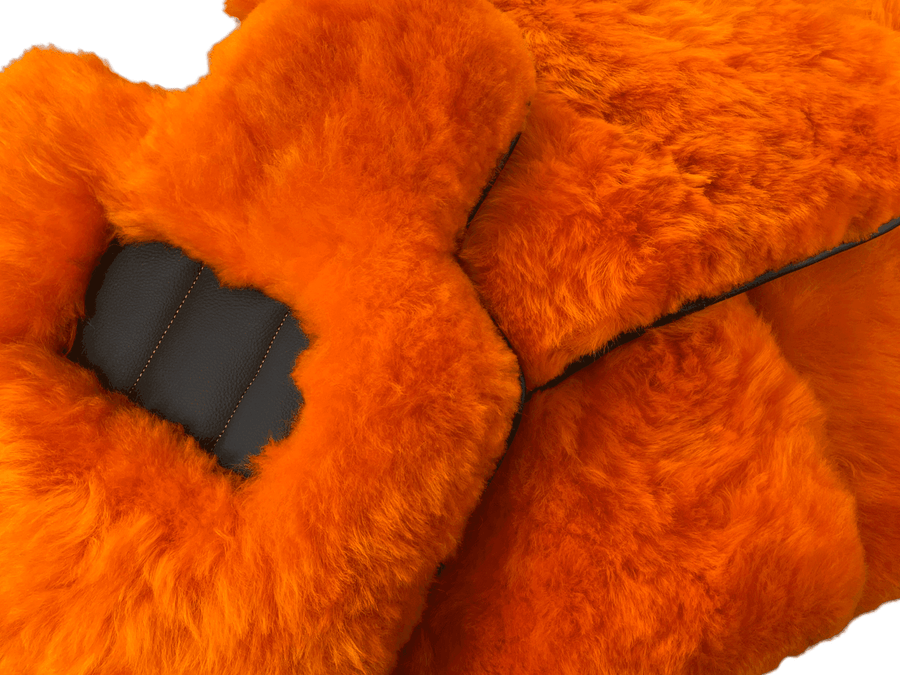 Orange Sheepskin Floor Mats For Rolls Royce Phantom Drophead Coupe 2007–2016 Er56 Design Brand - AutoWin