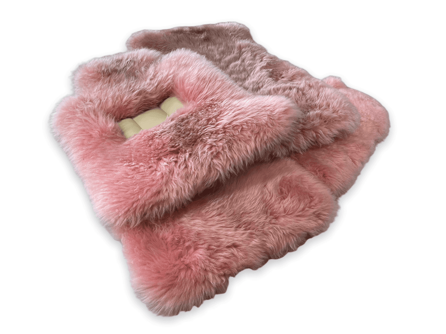 Pink Sheepskin Floor Mats for Rolls Royce Phantom VIII (2017-2024) ER56 Design Brand - AutoWin