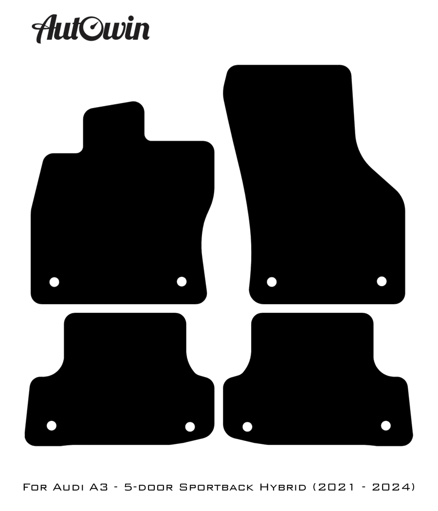 Red Floor Mats for Audi A3 - 5-door Sportback Hybrid (2021 - 2024) | ER56 Design - AutoWin