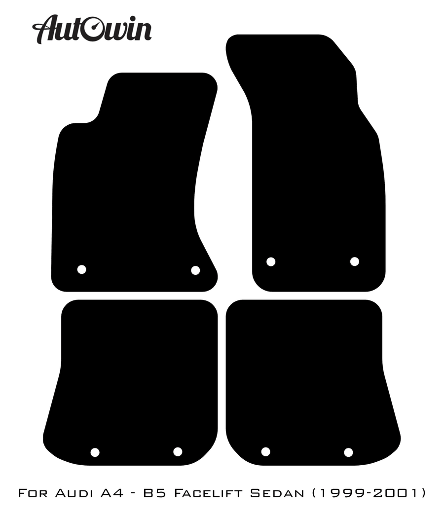 Red Floor Mats for Audi A4 - B5 Facelift Sedan (1999-2001) | ER56 Design - AutoWin