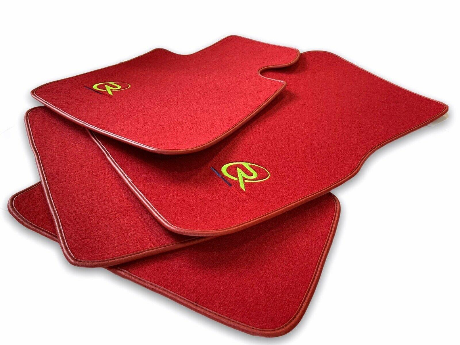 Red Floor Mats For BMW M6 E64 Convertible ROVBUT Brand Tailored Set Perfect Fit Green SNIP Collection - AutoWin