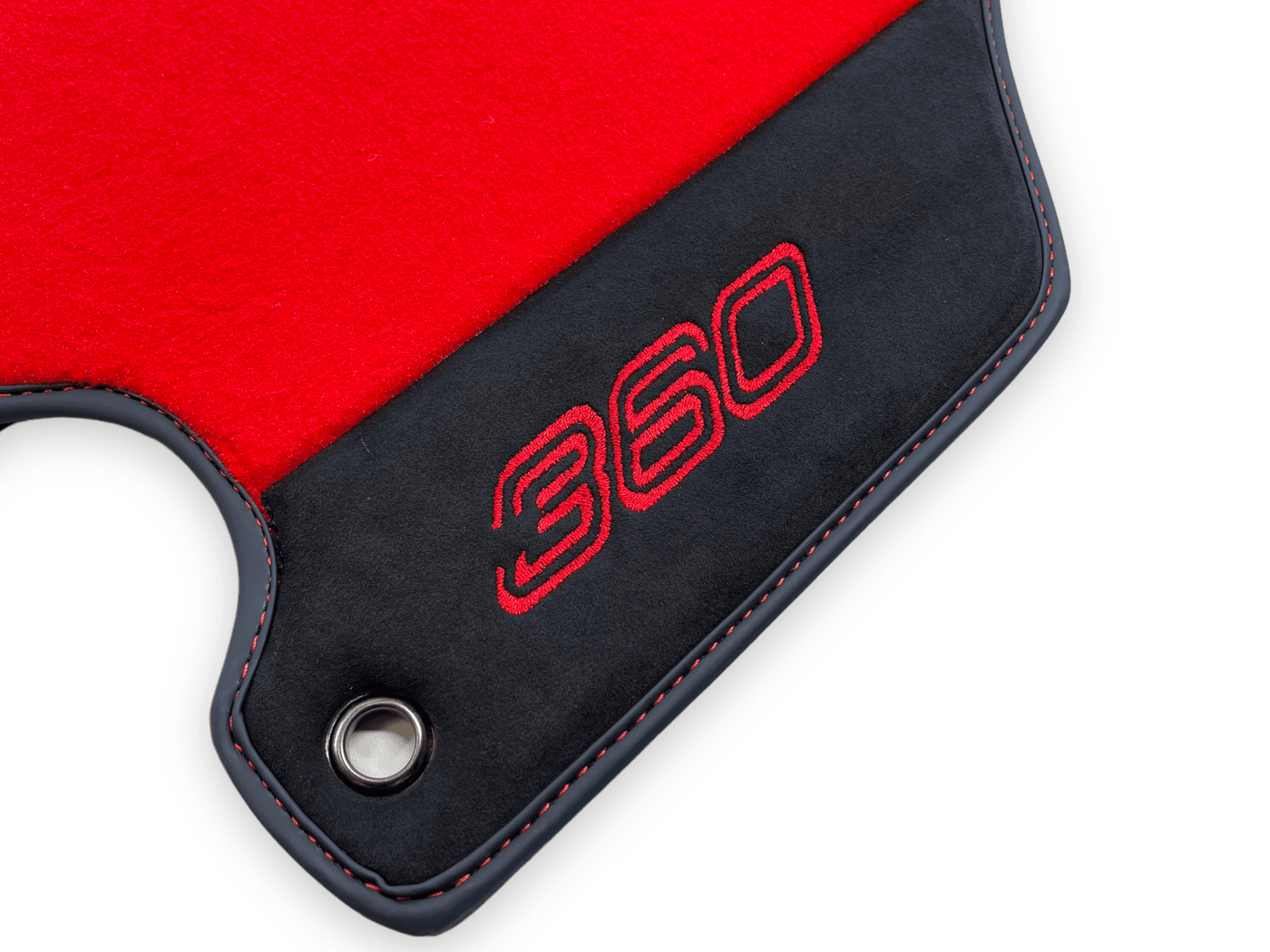 Red Floor Mats For Ferrari 360 Modena 1999-2005 With Alcantara Leather - AutoWin