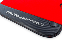 Red Floor Mats For Ferrari 812 Superfast With Carbon Fiber Leather - AutoWin