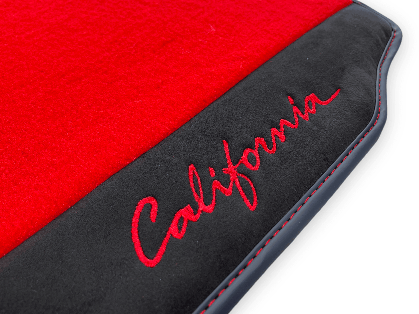 Red Floor Mats For Ferrari California 2008-2014 With Alcantara - AutoWin