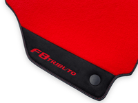 Red Floor Mats For Ferrari F8 Tributo 2019-2022 With Alcantara Leather - AutoWin