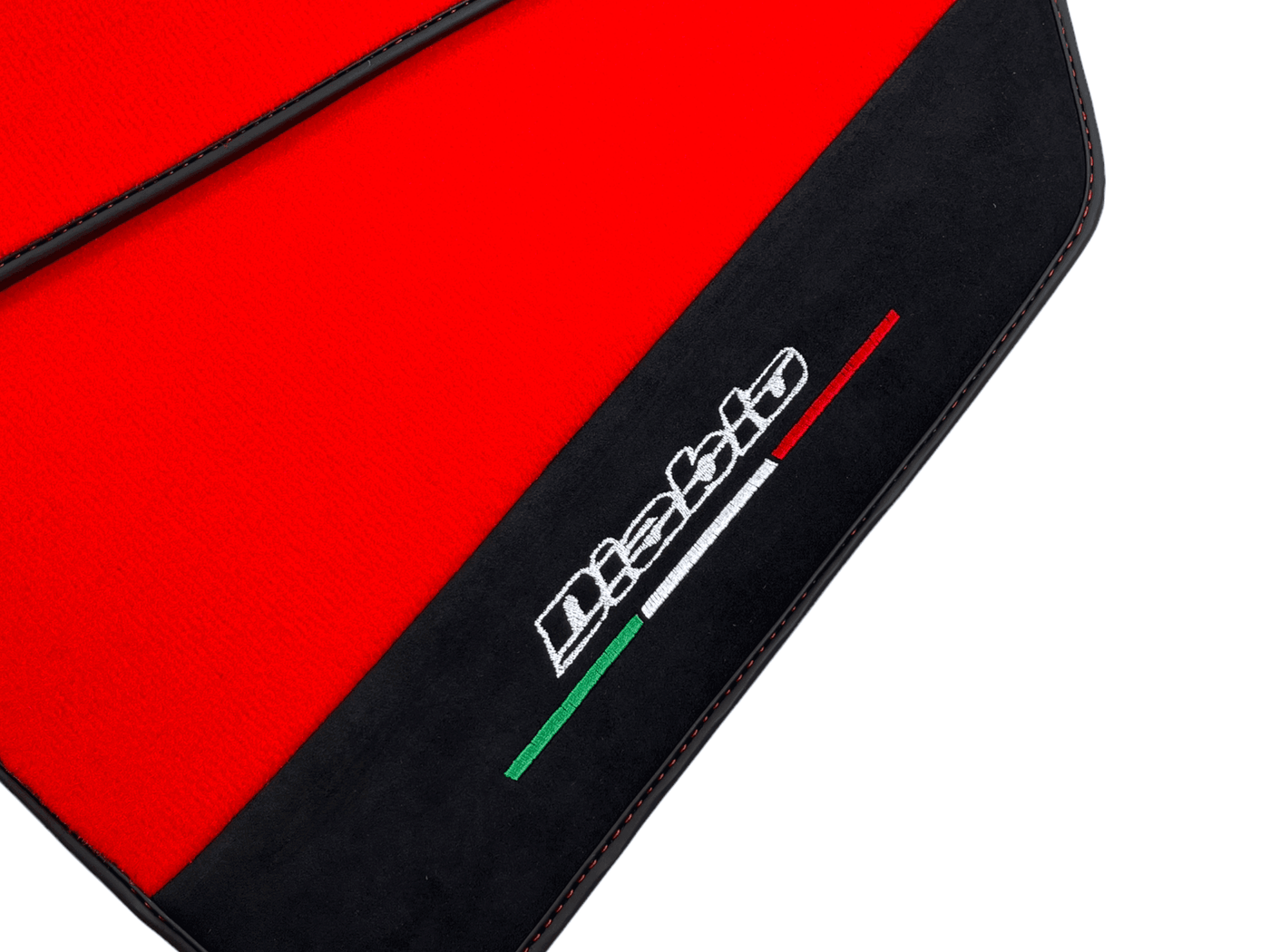 Red Floor Mats for Lamborghini Diablo 1990-2001 With Alcantara Leather - AutoWin