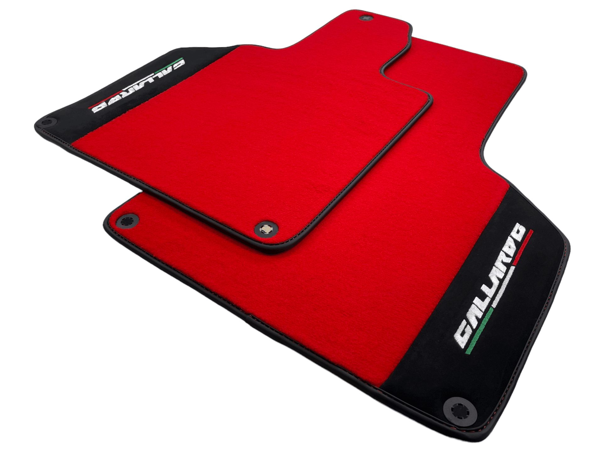 Red Floor Mats for Lamborghini Gallardo With Alcantara Leather - AutoWin