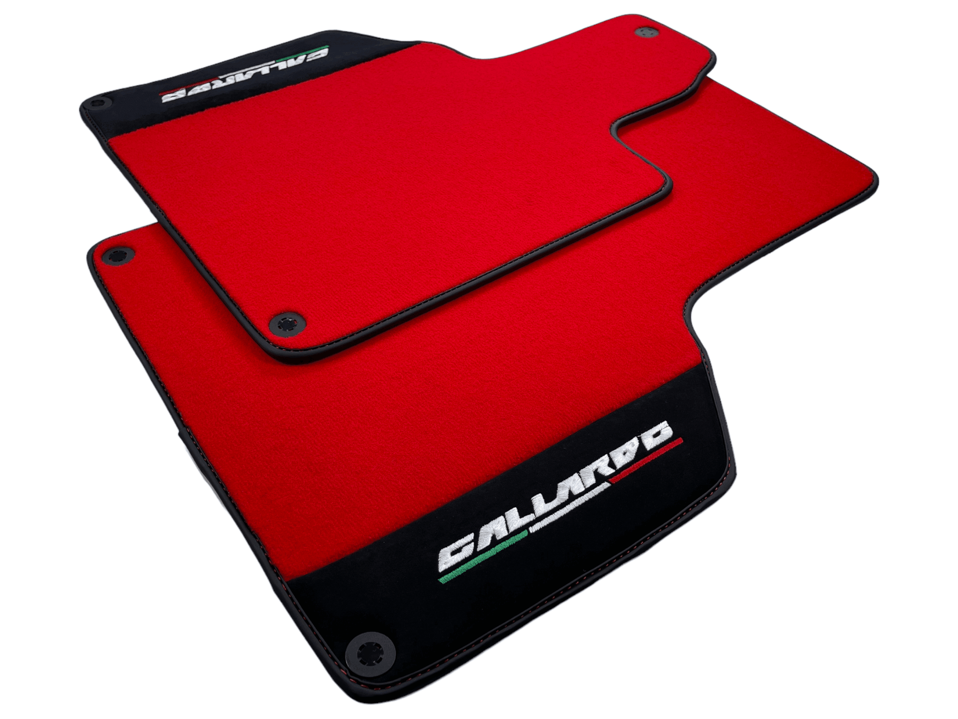 Red Floor Mats for Lamborghini Gallardo With Alcantara Leather - AutoWin