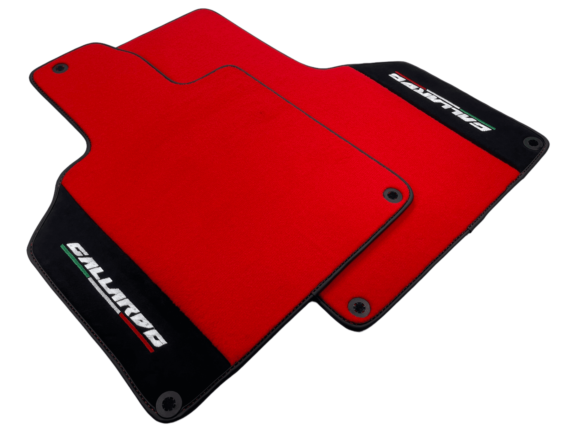 Red Floor Mats for Lamborghini Gallardo With Alcantara Leather - AutoWin