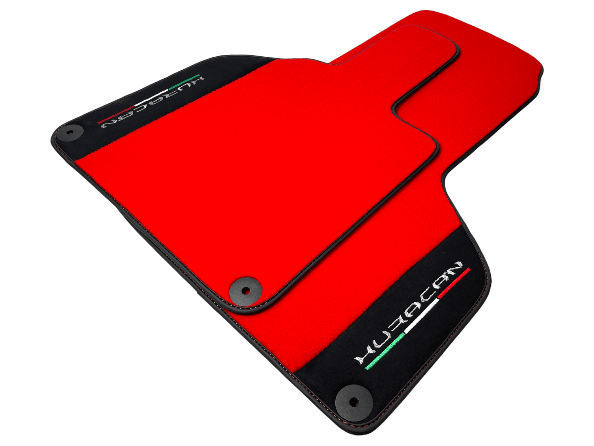 Red Floor Mats for Lamborghini Huracan With Alcantara Leather - AutoWin