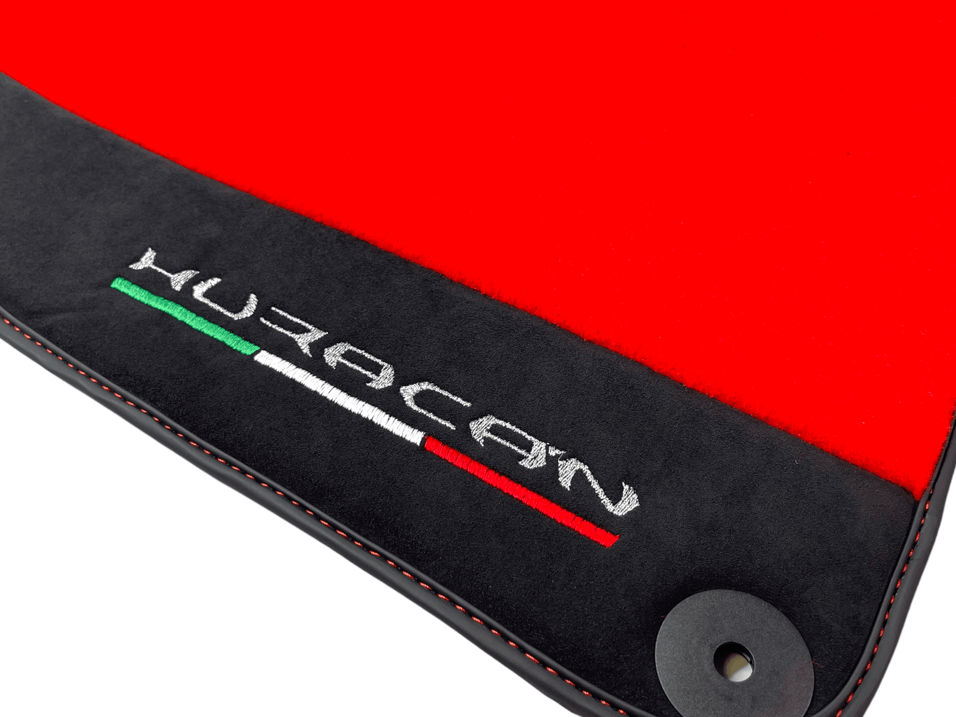 Red Floor Mats for Lamborghini Huracan With Alcantara Leather - AutoWin