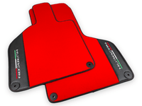 Red Floor Mats for Lamborghini Huracan With Carbon Fiber Leather - AutoWin