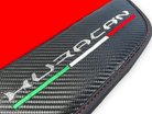 Red Floor Mats for Lamborghini Huracan With Carbon Fiber Leather - AutoWin