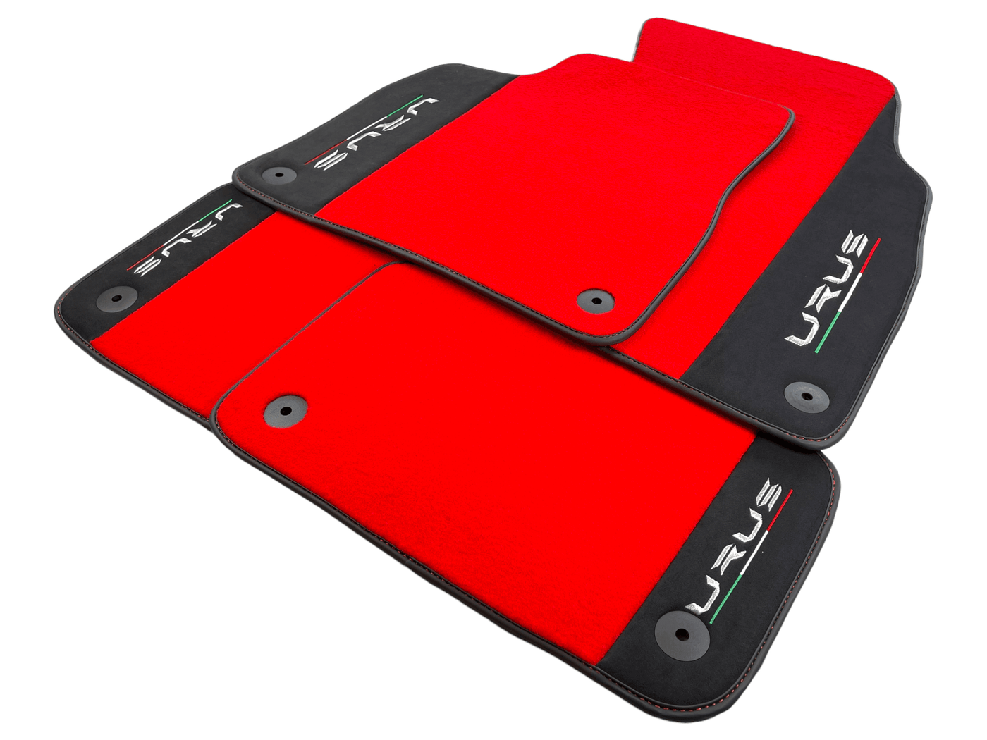 Red Floor Mats For Lamborghini Urus With Alcantara Leather - AutoWin