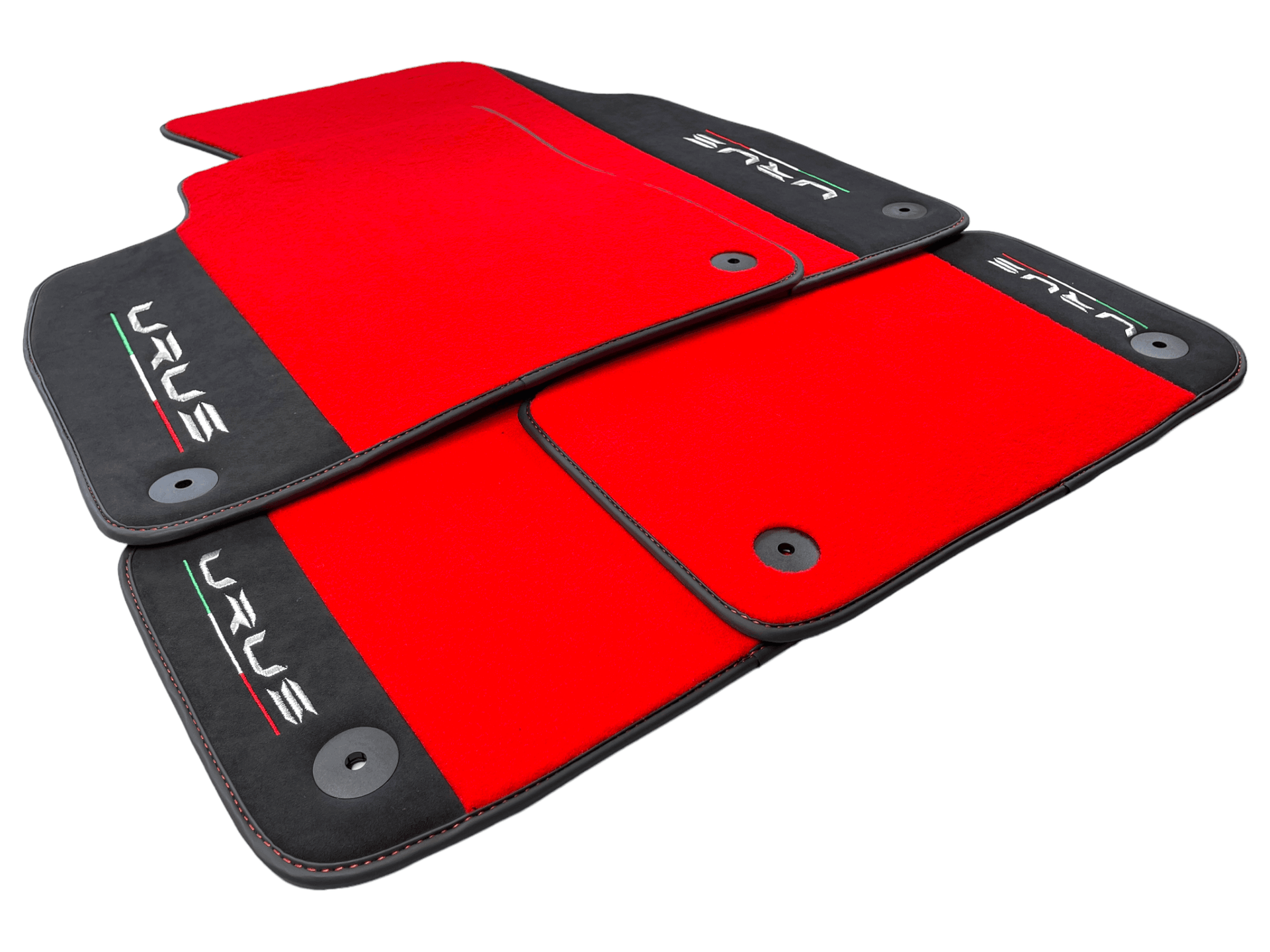 Red Floor Mats For Lamborghini Urus With Alcantara Leather - AutoWin