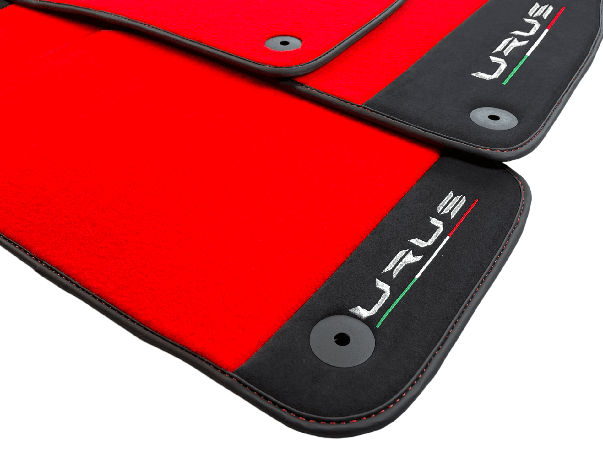 Red Floor Mats For Lamborghini Urus With Alcantara Leather - AutoWin