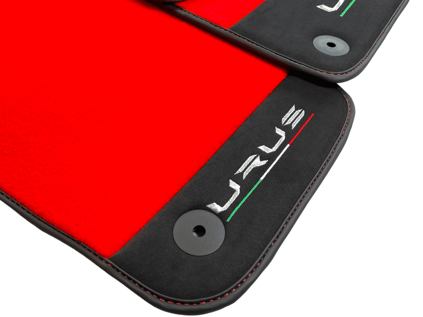 Red Floor Mats For Lamborghini Urus With Alcantara Leather - AutoWin