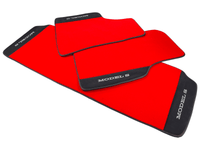 Red Floor Mats For Tesla Model S With Alcantara Leather - AutoWin