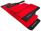 Red Floor Mats For Tesla Model Y With Alcantara Leather - AutoWin