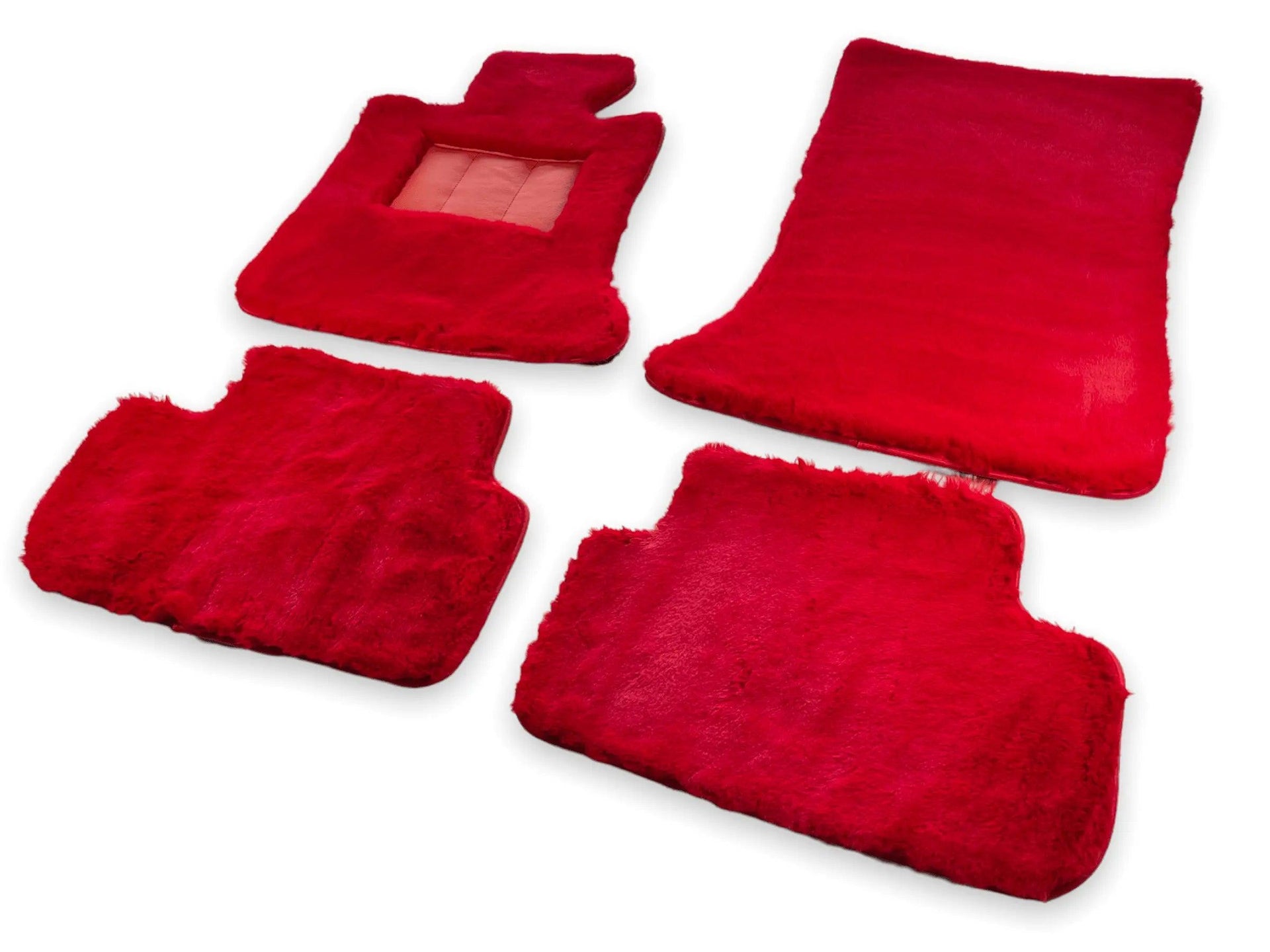 Red Sheepskin Floor Mats For Bentley Flying Spur (2013-2019) Er56 Design Brand - AutoWin