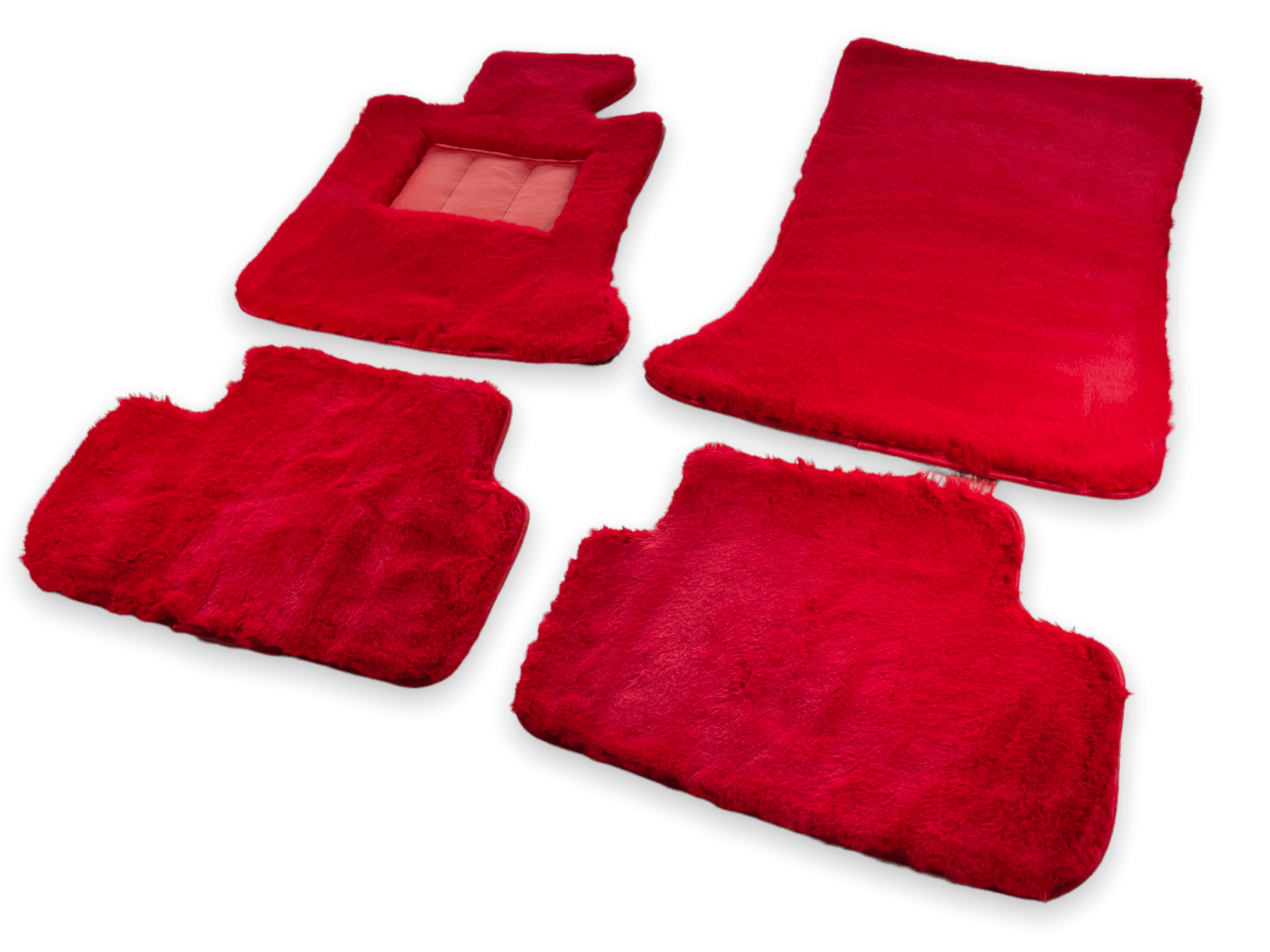 Red Sheepskin Floor Mats For Rolls Royce Cullinan Rr31 2018-2023 Er56 Design Brand - AutoWin