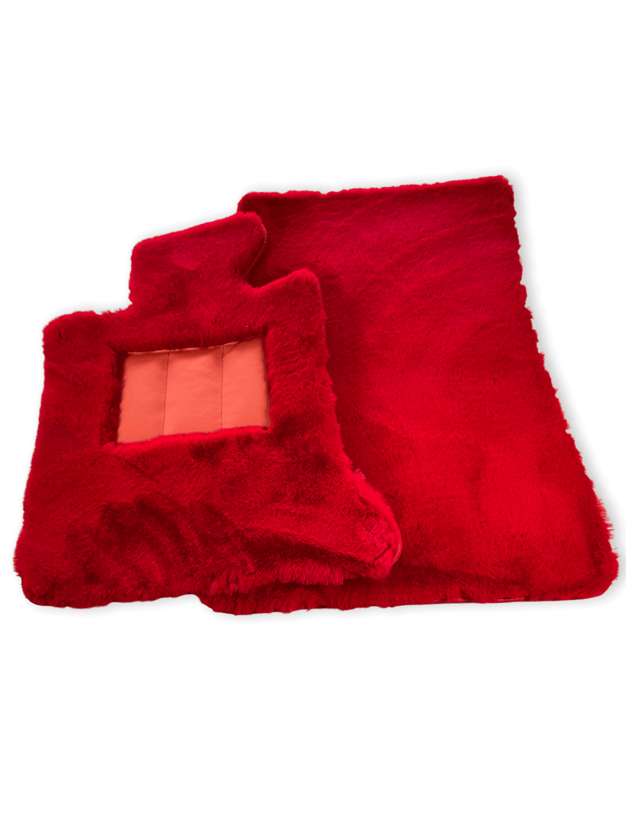 Red Sheepskin Floor Mats For Rolls Royce Cullinan Rr31 2018-2023 Er56 Design Brand - AutoWin