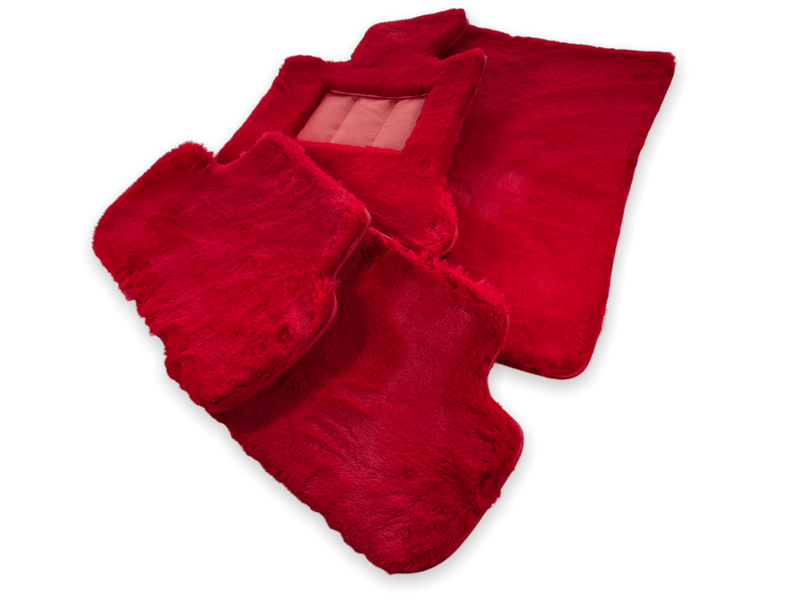 Red Sheepskin Floor Mats For Rolls Royce Phantom Drophead Coupe 2007–2016 Er56 Design Brand - AutoWin