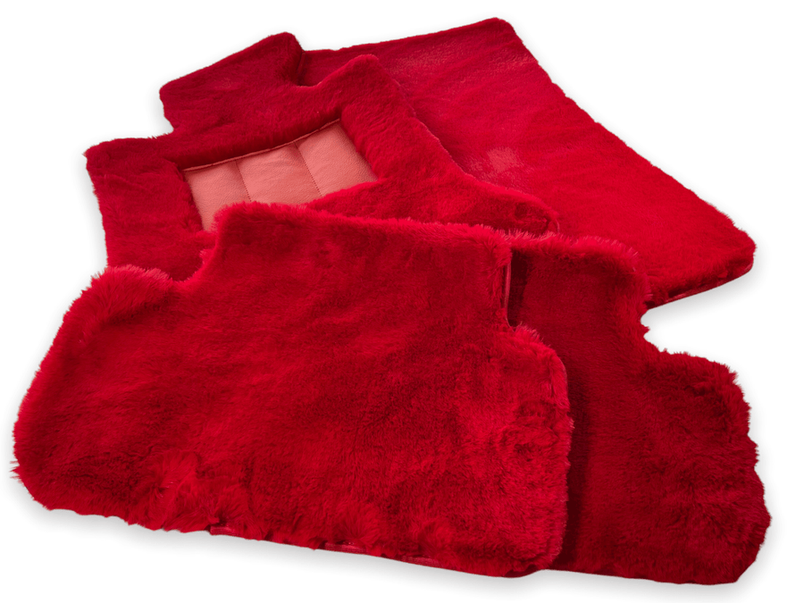 Red Sheepskin Floor Mats For Rolls Royce Wraith 2013–2023 Er56 Design - AutoWin