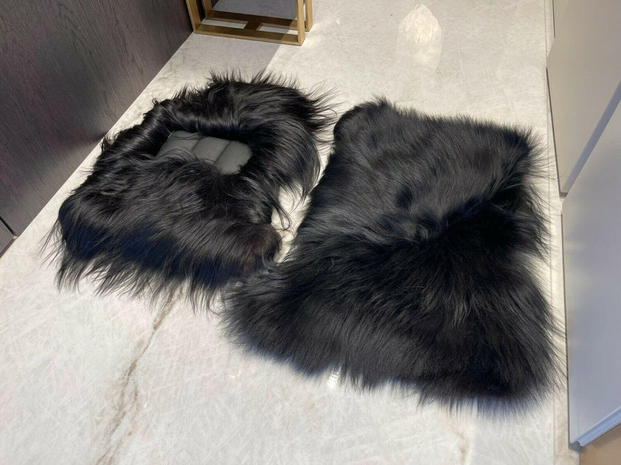 Sheepskin Floor Mats For Rolls Royce Phantom VIII (2017-2024) ER56 Design Brand - AutoWin