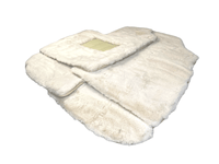 White Sheepskin Floor Mats For Bentley Continental GT (2003–2011) Er56 Design - AutoWin