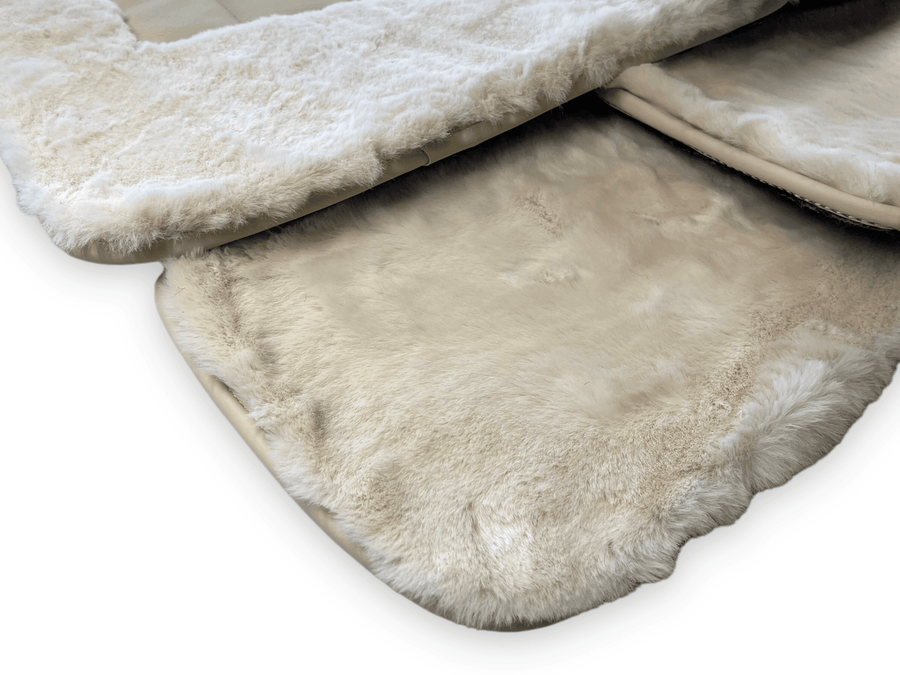 White Sheepskin Floor Mats For Rolls Royce Cullinan Rr31 2018-2023 Er56 Design Brand - AutoWin